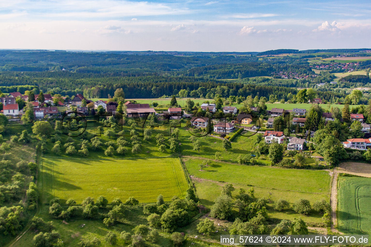 Aerial photograpy of District Taisersdorf in Owingen in the state Baden-Wuerttemberg, Germany