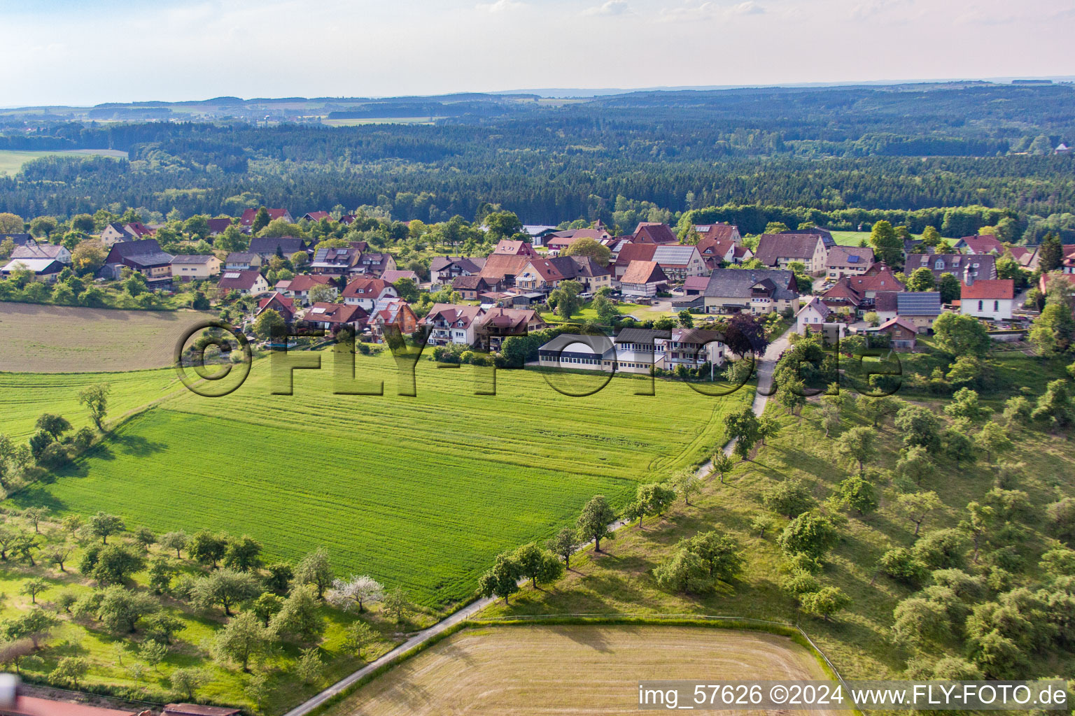 District Taisersdorf in Owingen in the state Baden-Wuerttemberg, Germany from above