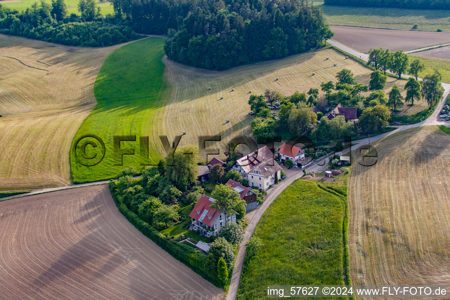 Oblique view of Taisersdorf in the state Baden-Wuerttemberg, Germany