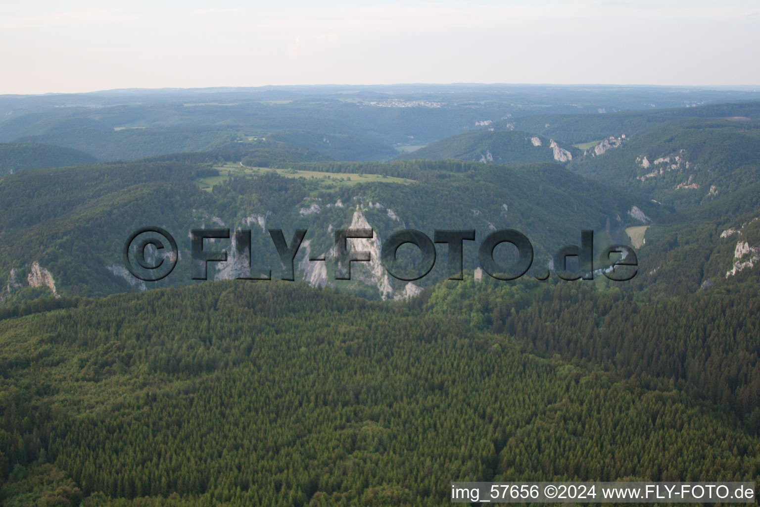 Fridingen an der Donau in the state Baden-Wuerttemberg, Germany from a drone