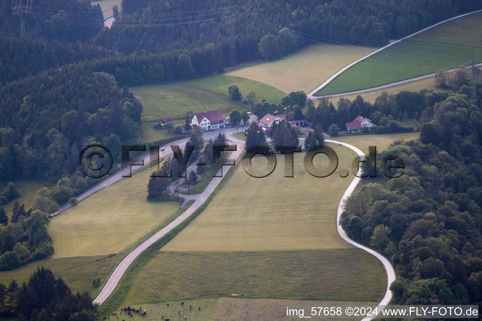 Fridingen an der Donau in the state Baden-Wuerttemberg, Germany seen from a drone