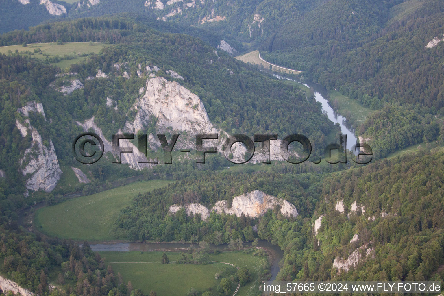 Fridingen an der Donau in the state Baden-Wuerttemberg, Germany from above