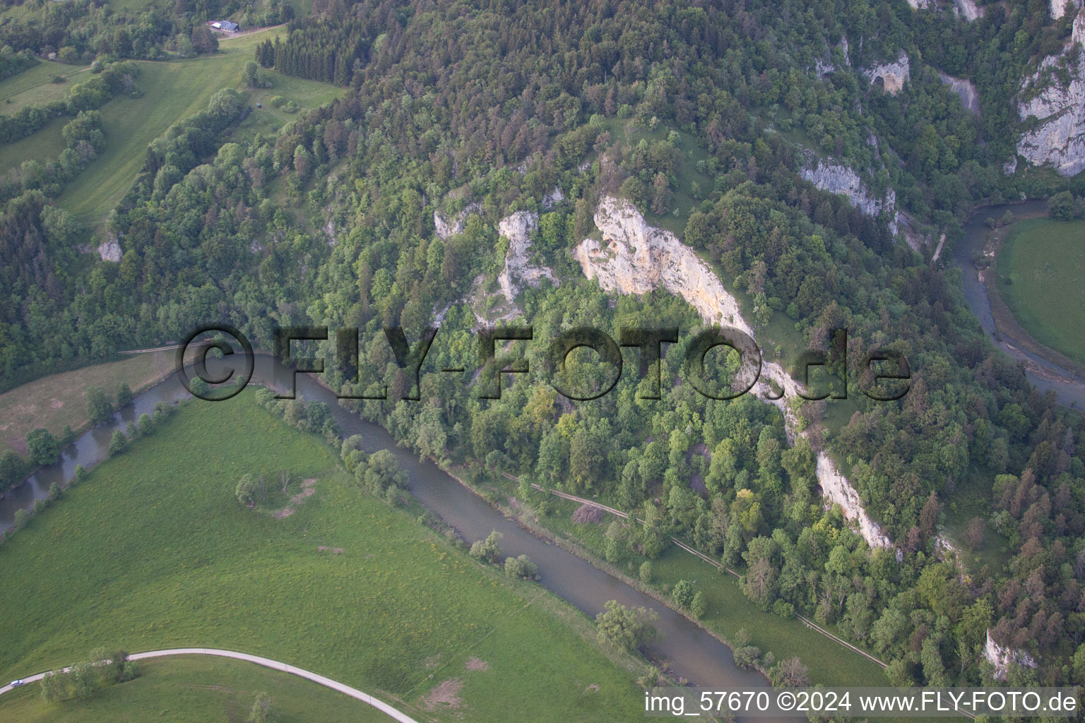 Fridingen an der Donau in the state Baden-Wuerttemberg, Germany from the plane