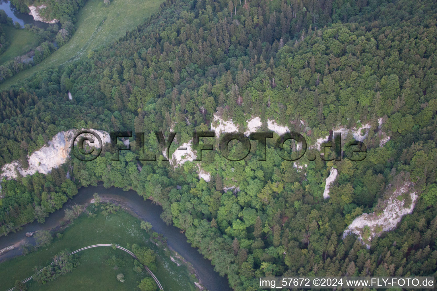 Fridingen an der Donau in the state Baden-Wuerttemberg, Germany viewn from the air