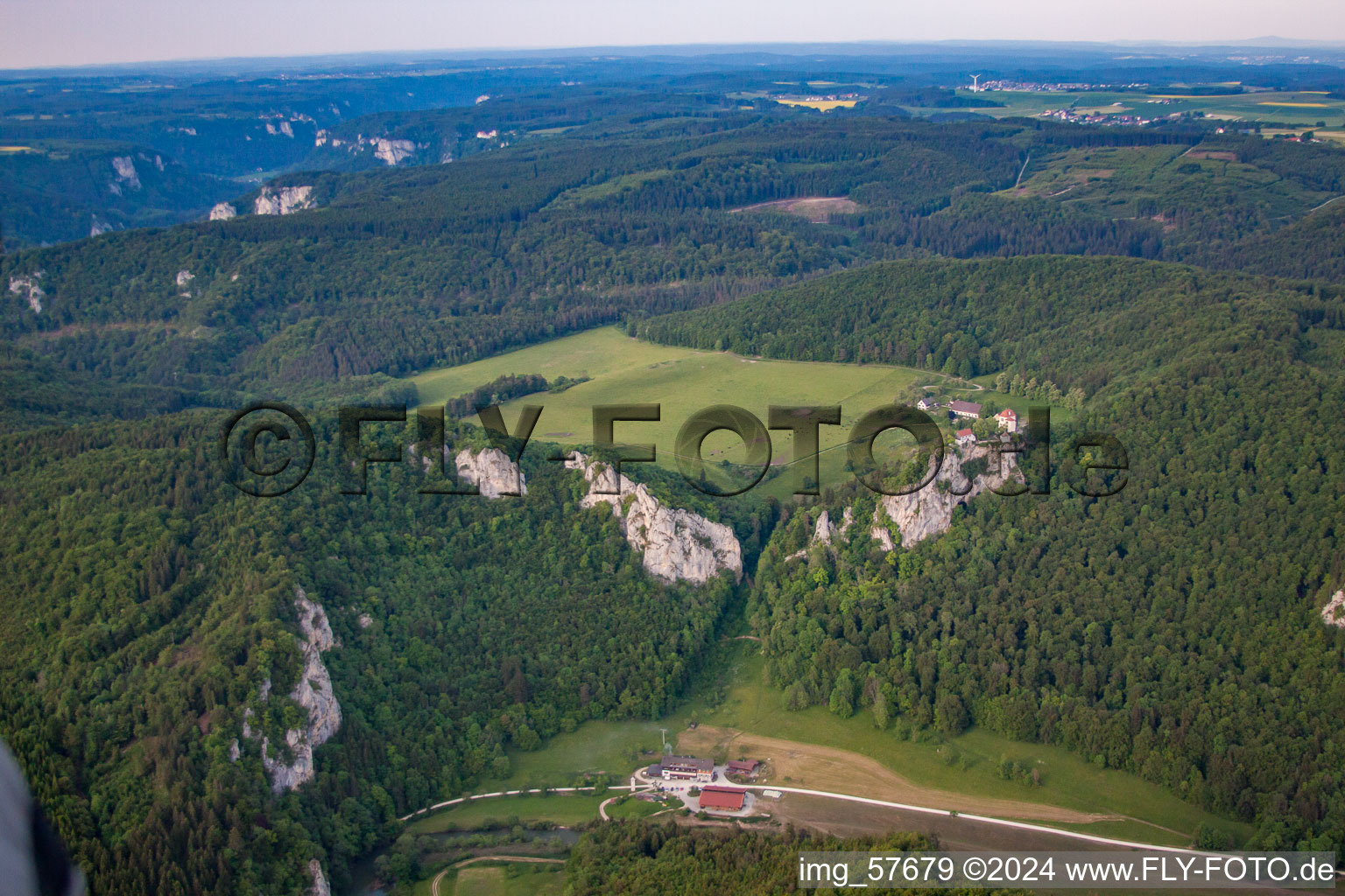 Fridingen an der Donau in the state Baden-Wuerttemberg, Germany from a drone