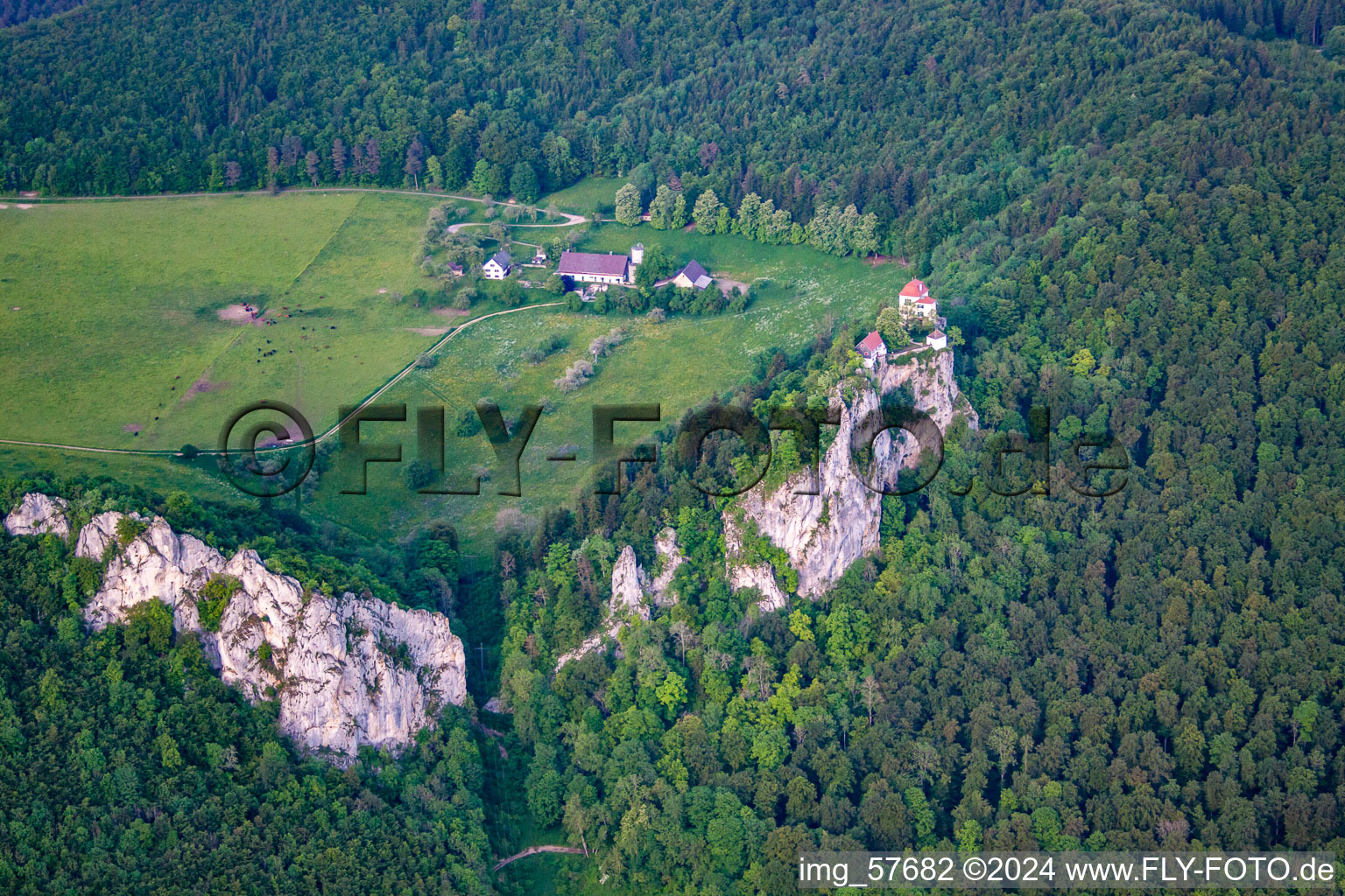 Aerial photograpy of Fridingen an der Donau in the state Baden-Wuerttemberg, Germany