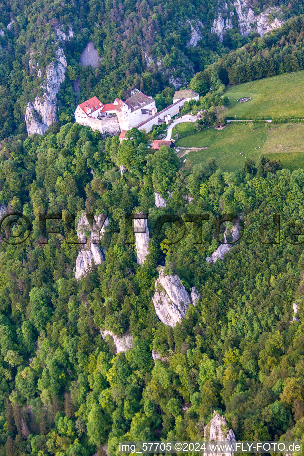 Aerial photograpy of Danube Gorge in Leibertingen in the state Baden-Wuerttemberg, Germany