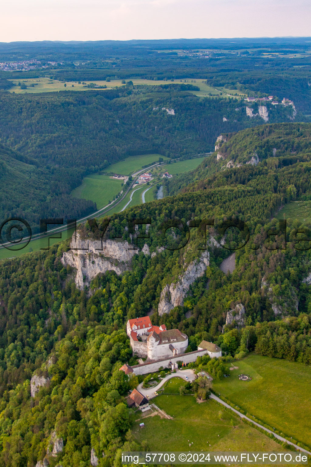 Danube Gorge in Leibertingen in the state Baden-Wuerttemberg, Germany from above