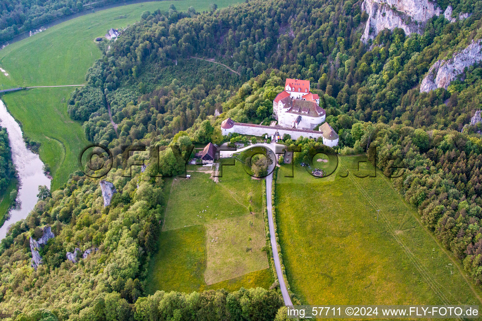 Danube Gorge in Leibertingen in the state Baden-Wuerttemberg, Germany seen from above