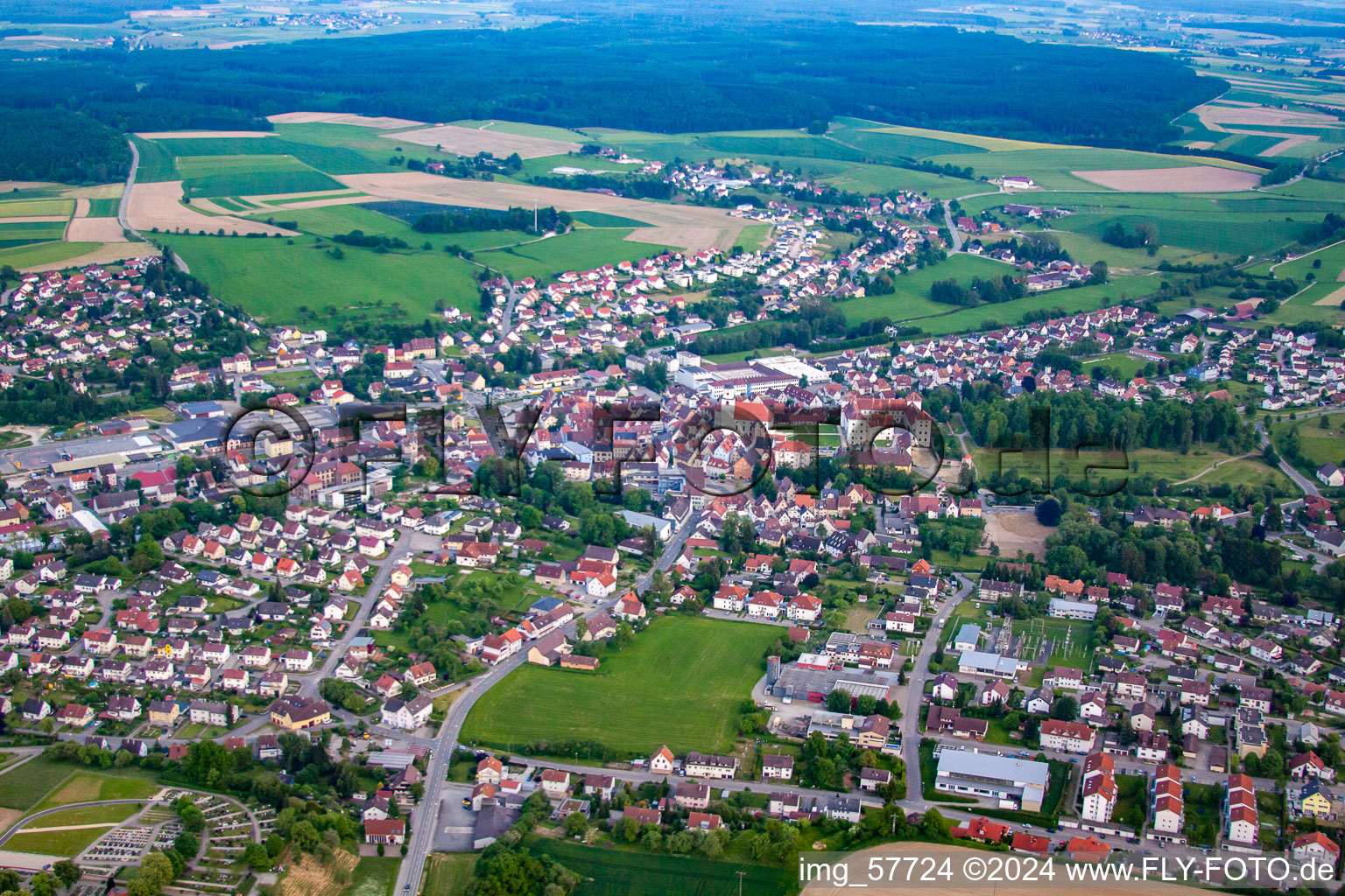 Meßkirch in the state Baden-Wuerttemberg, Germany from the drone perspective