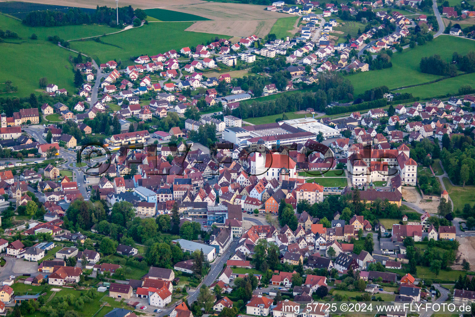 Meßkirch in the state Baden-Wuerttemberg, Germany from a drone