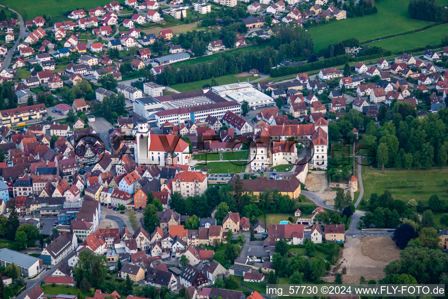 Meßkirch in the state Baden-Wuerttemberg, Germany from above