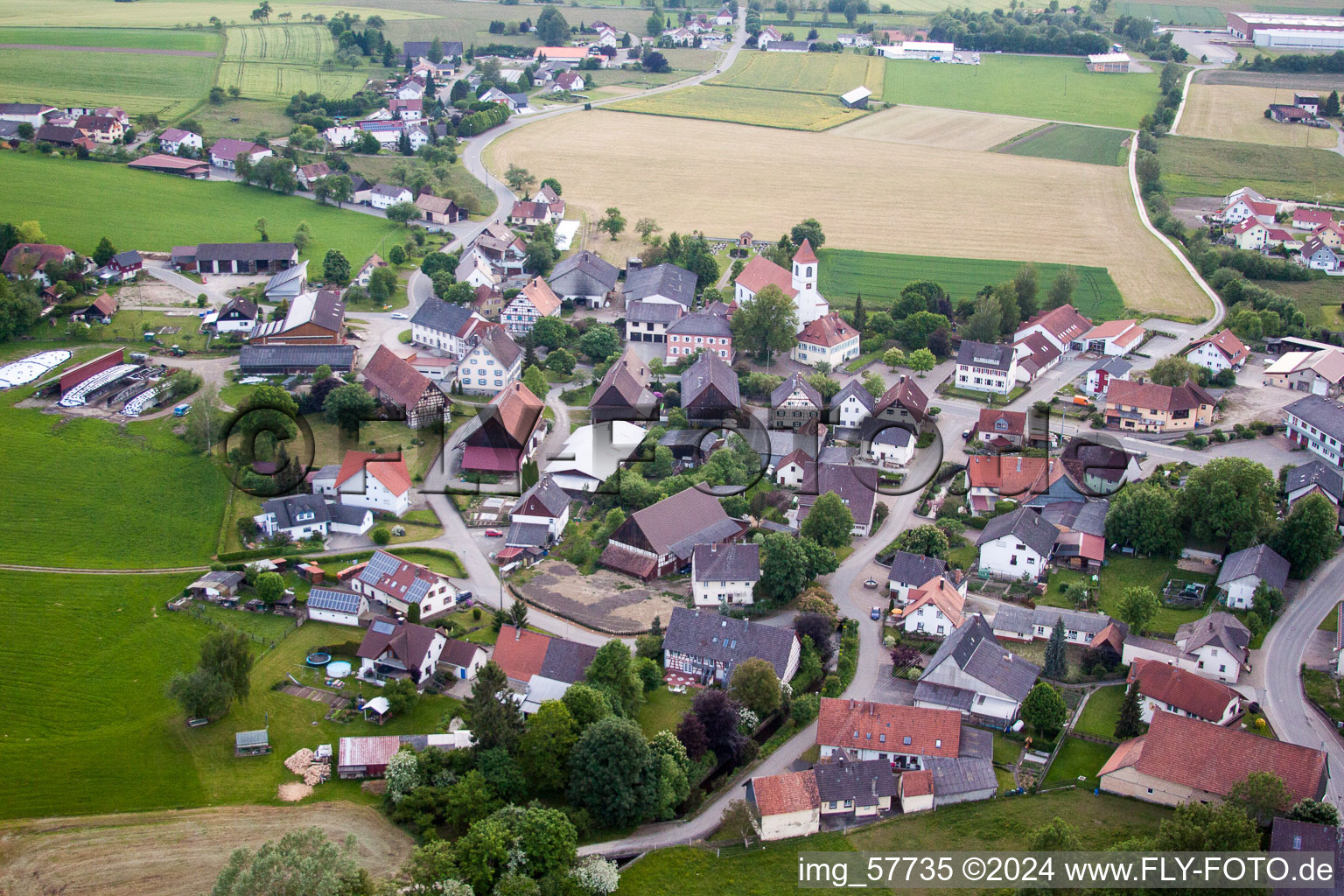 Village view in the district Rast in Sauldorf in the state Baden-Wuerttemberg, Germany