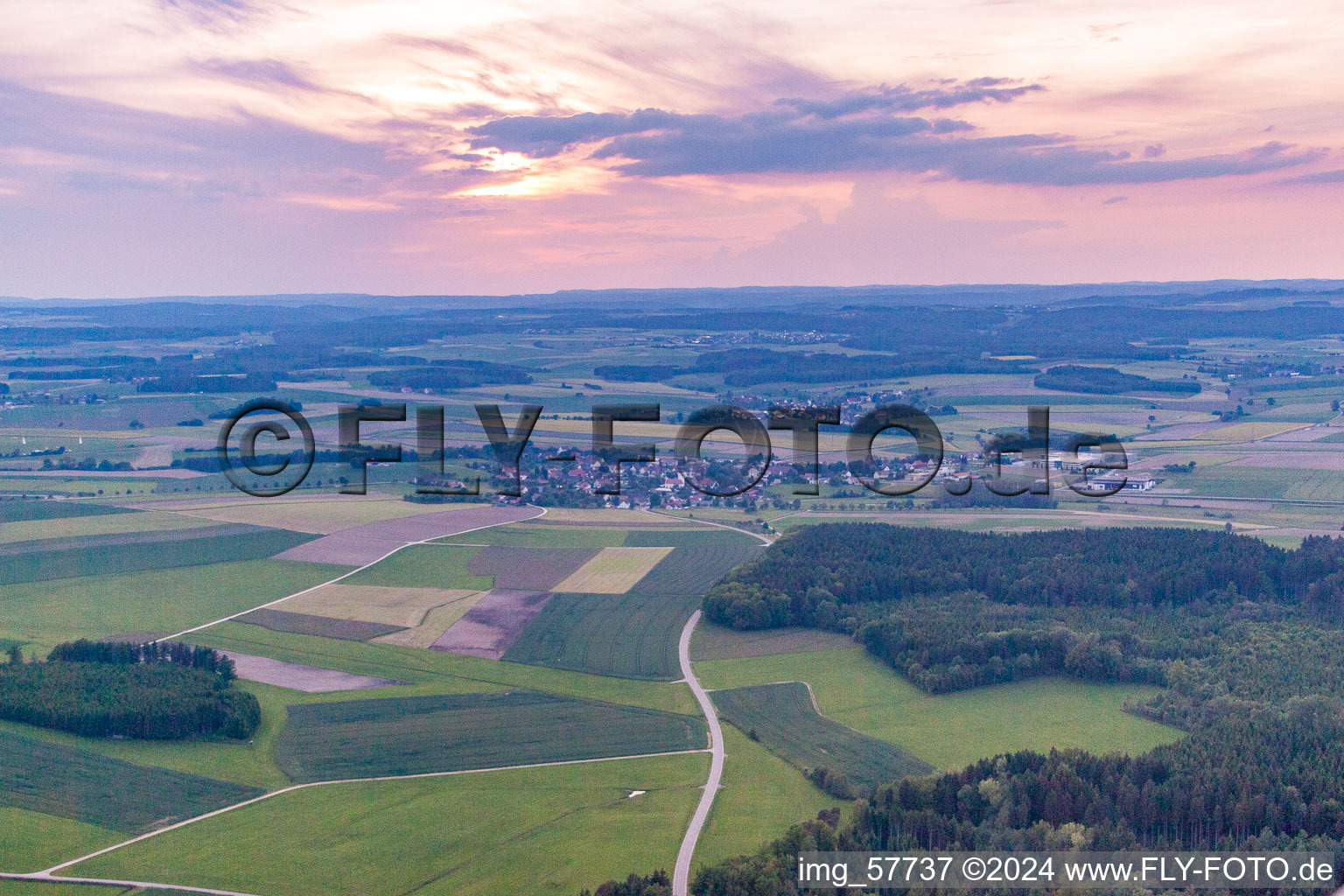 Aerial photograpy of District Krumbach in Sauldorf in the state Baden-Wuerttemberg, Germany