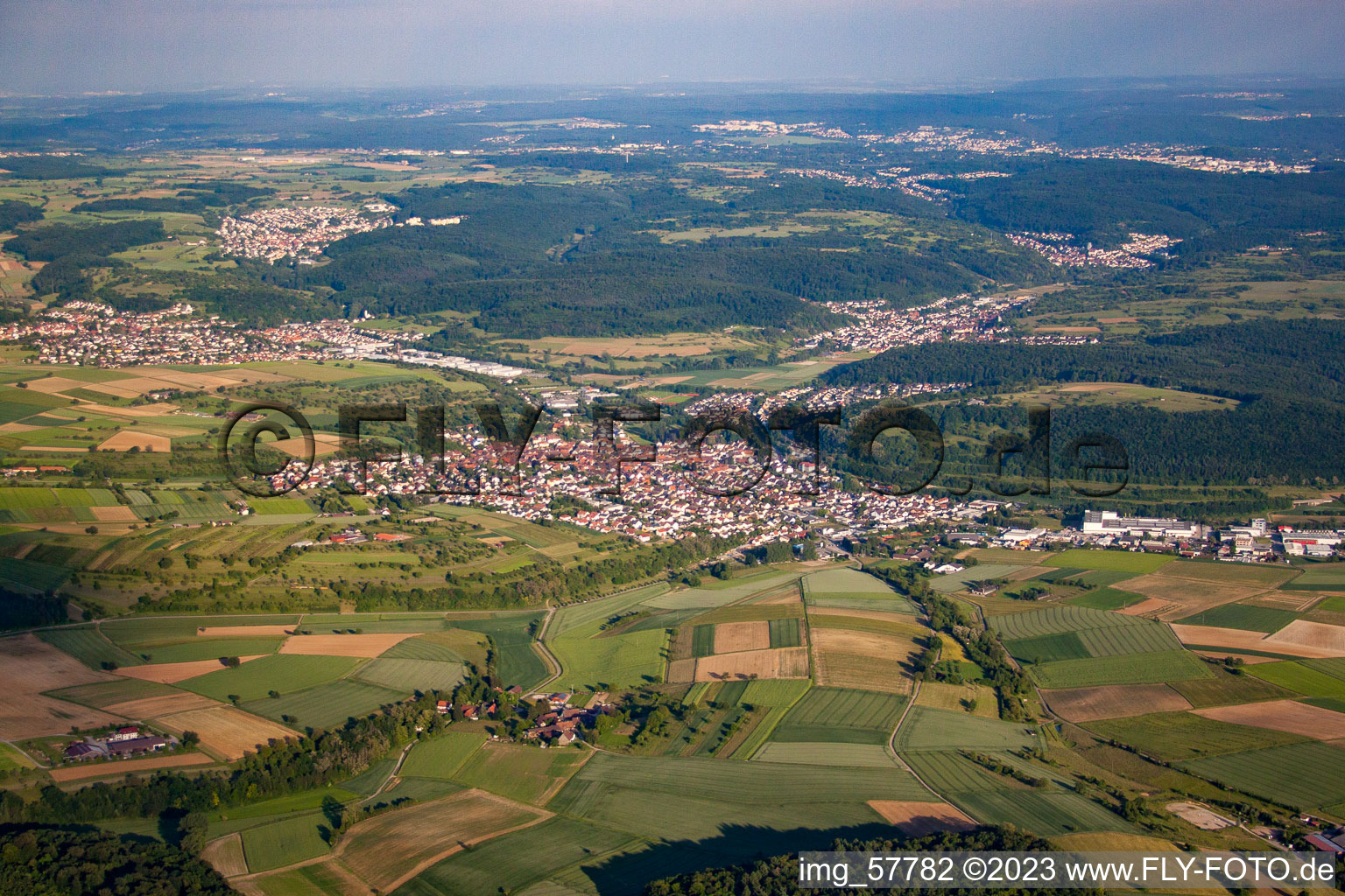 Aerial photograpy of District Königsbach in Königsbach-Stein in the state Baden-Wuerttemberg, Germany