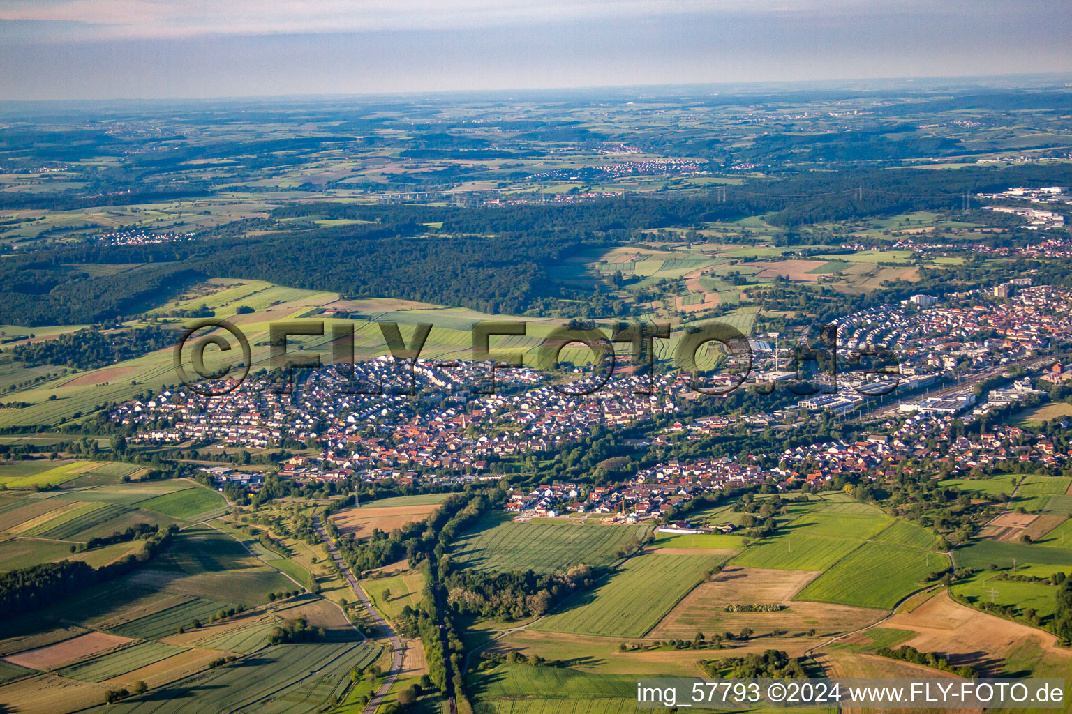 District Diedelsheim in Bretten in the state Baden-Wuerttemberg, Germany from above