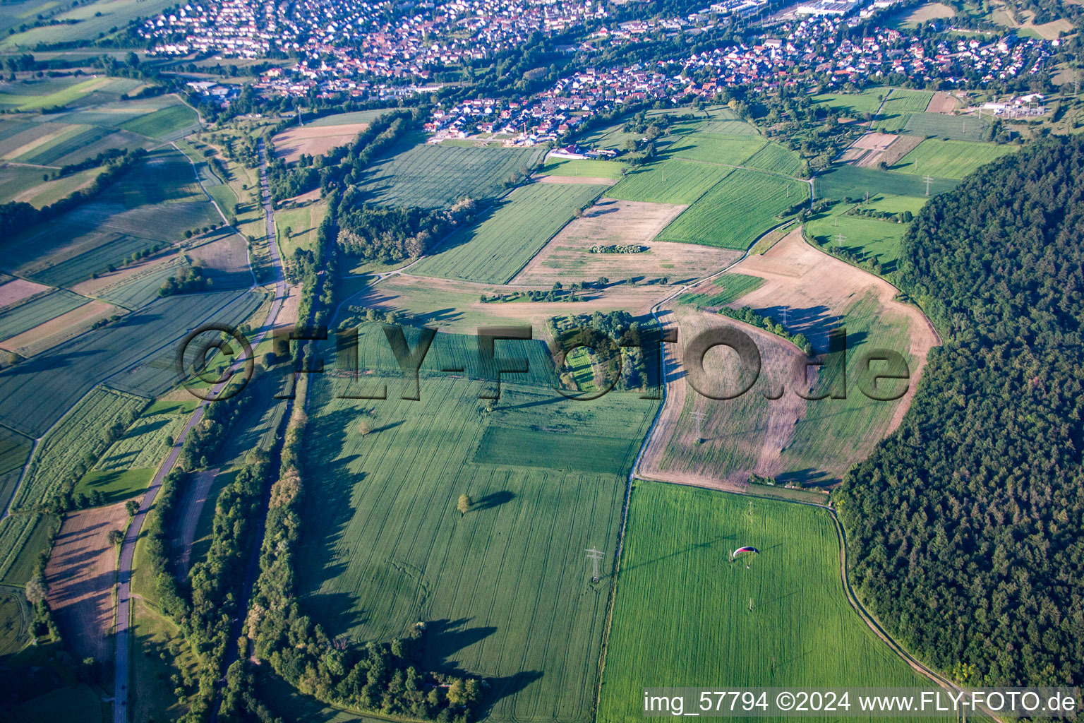 Aerial photograpy of District Rinklingen in Bretten in the state Baden-Wuerttemberg, Germany