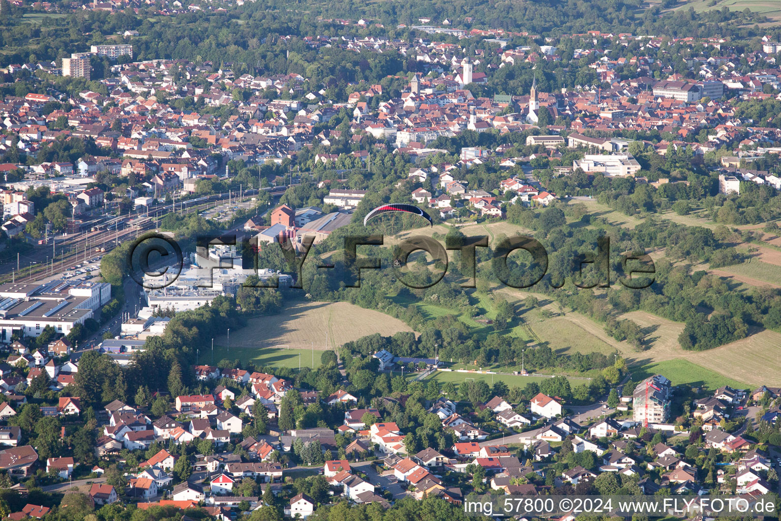 District Rinklingen in Bretten in the state Baden-Wuerttemberg, Germany from above