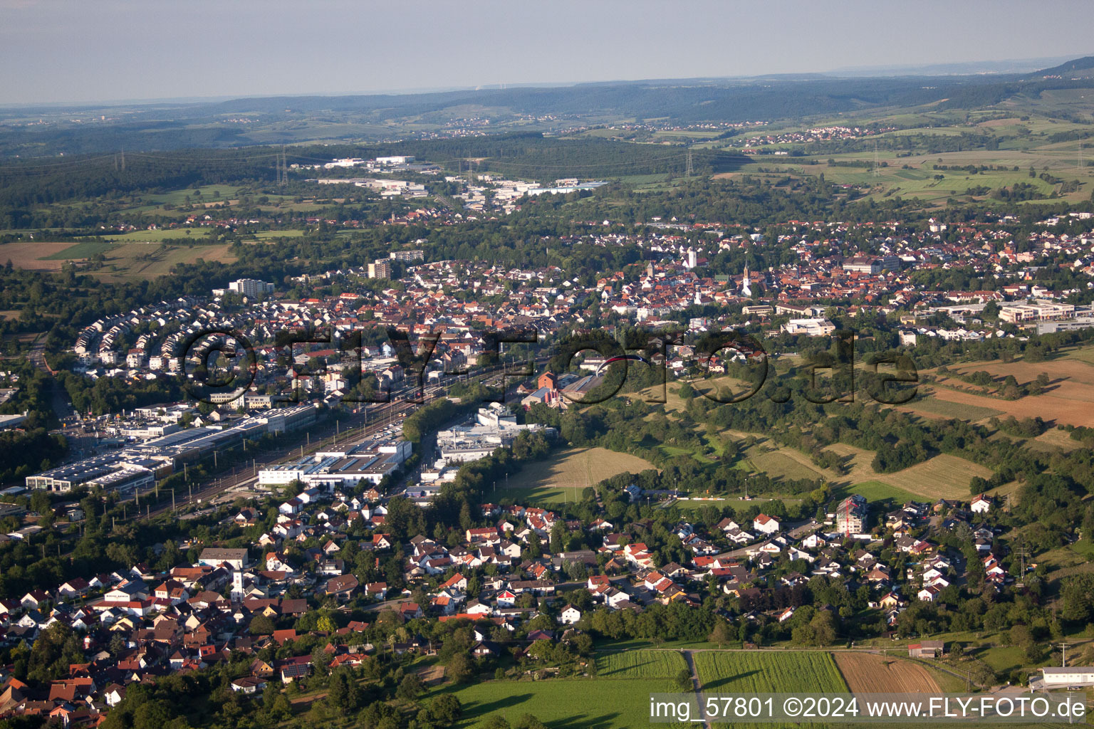 Aerial photograpy of Bretten in the state Baden-Wuerttemberg, Germany