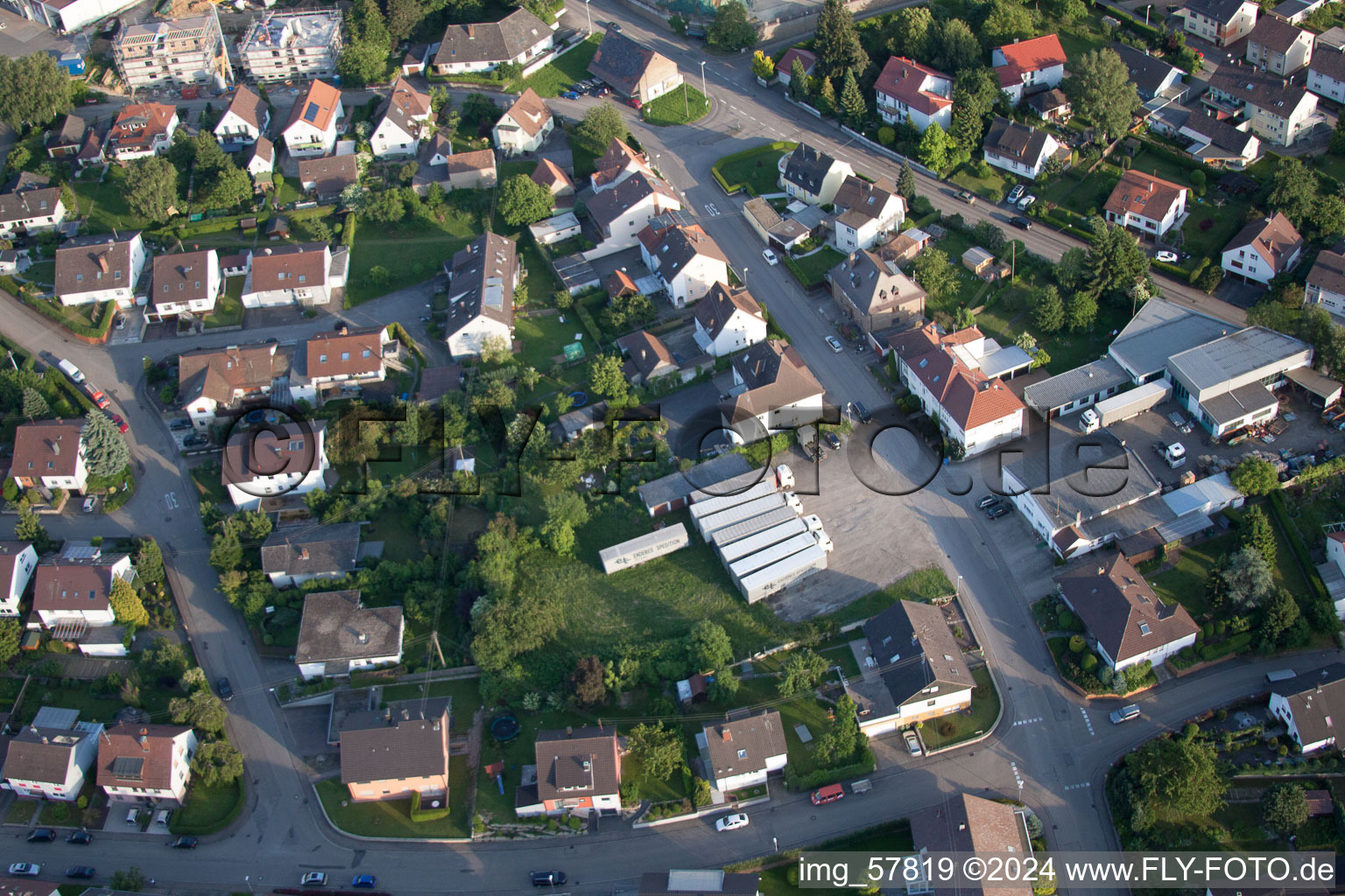 Aerial view of ENDERES Logistics, Freight Forwarding in the district Diedelsheim in Bretten in the state Baden-Wuerttemberg, Germany