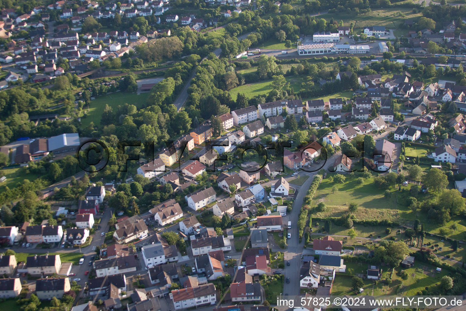 District Diedelsheim in Bretten in the state Baden-Wuerttemberg, Germany seen from above