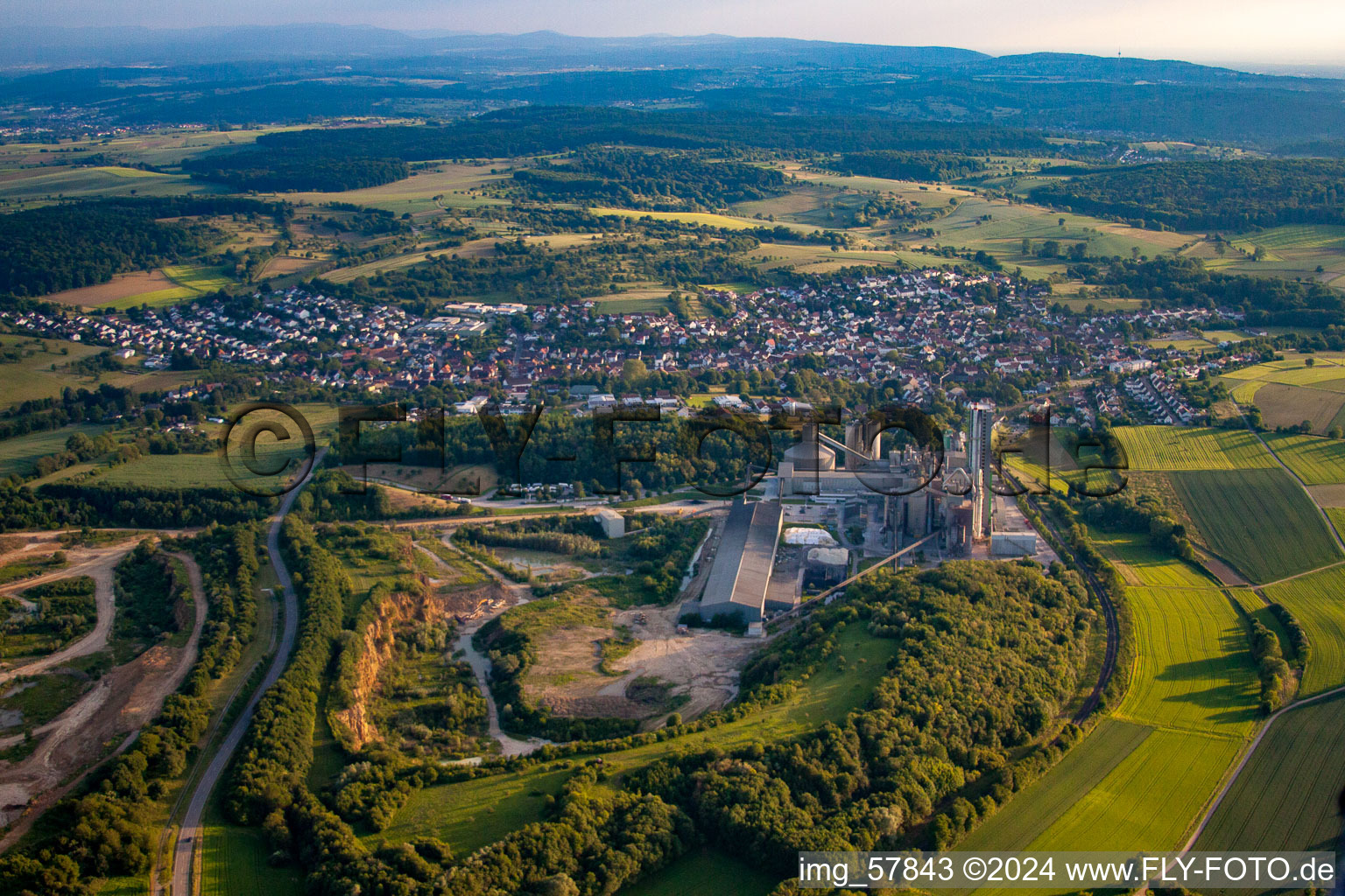 Aerial photograpy of District Wössingen in Walzbachtal in the state Baden-Wuerttemberg, Germany