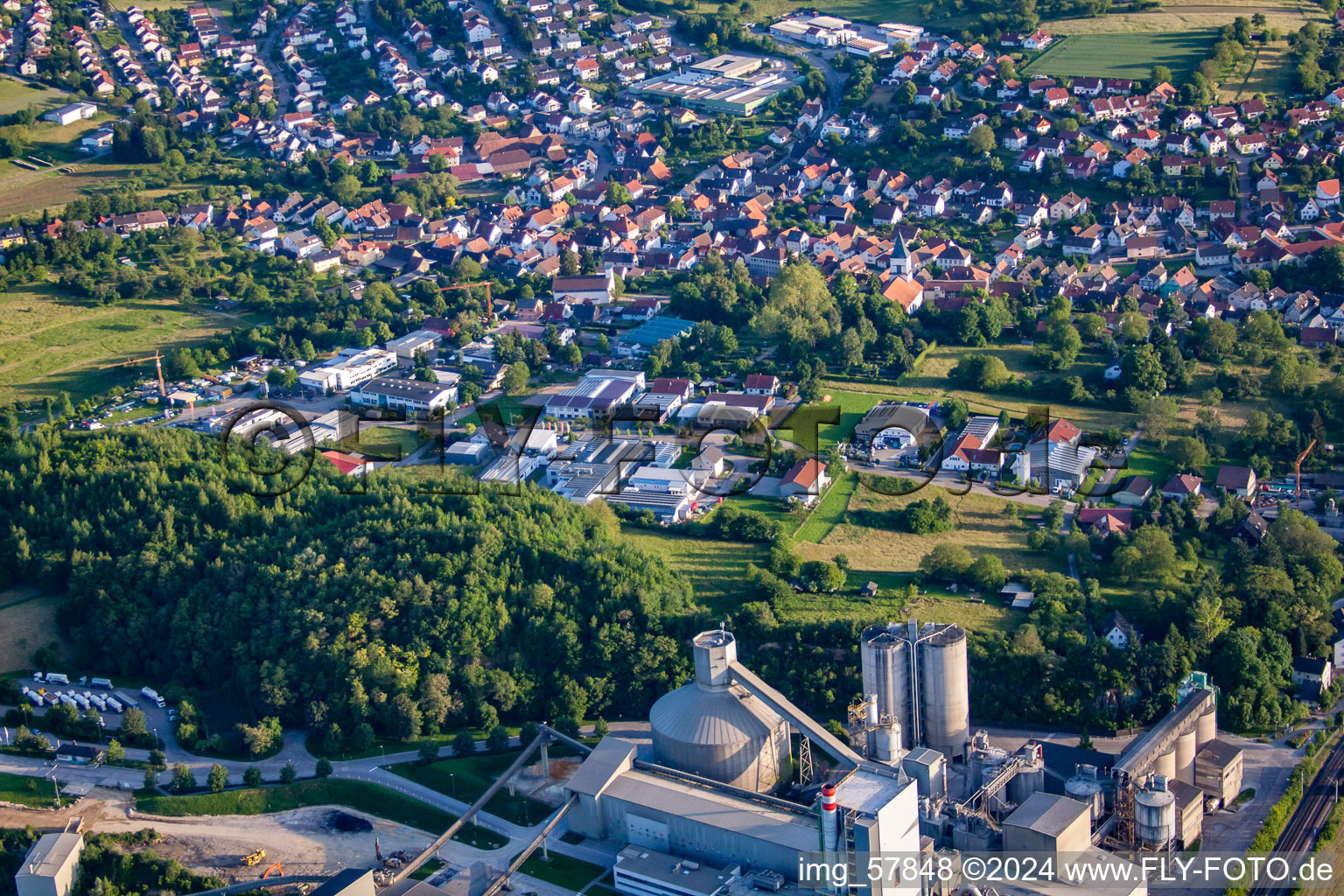 District Wössingen in Walzbachtal in the state Baden-Wuerttemberg, Germany out of the air