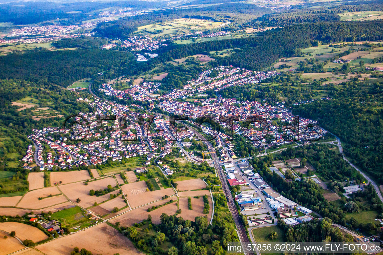 Aerial photograpy of District Söllingen in Pfinztal in the state Baden-Wuerttemberg, Germany