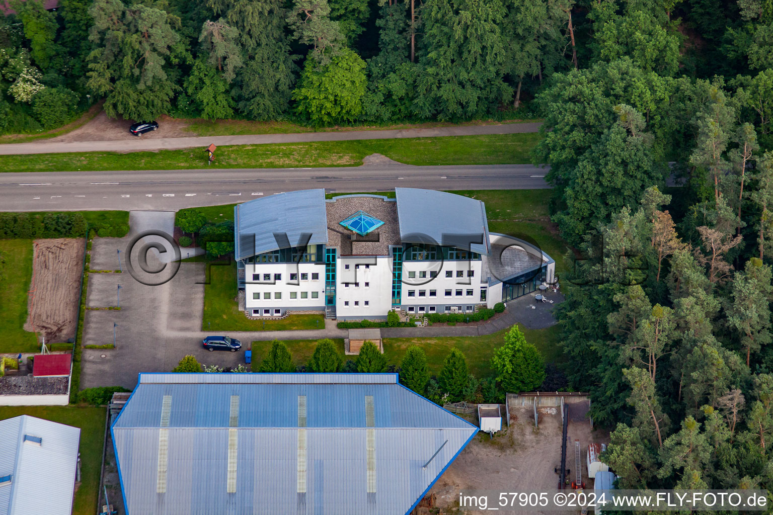 Drone recording of Rheinzabern in the state Rhineland-Palatinate, Germany