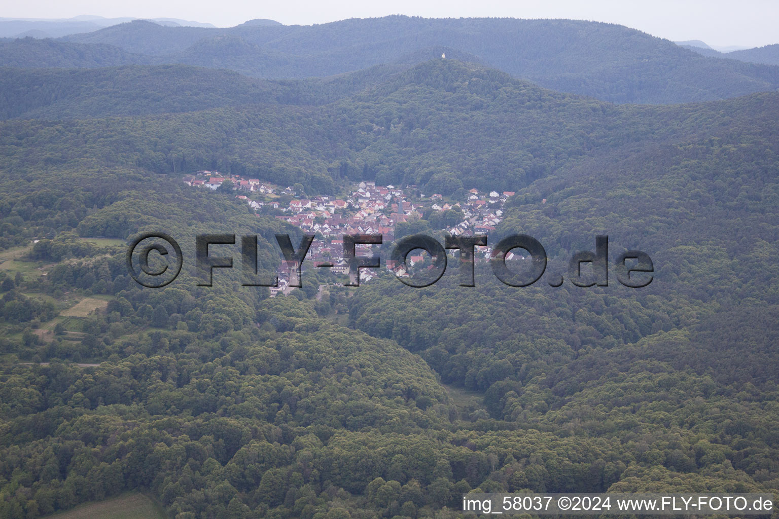 Oblique view of Bad Bergzabern in the state Rhineland-Palatinate, Germany