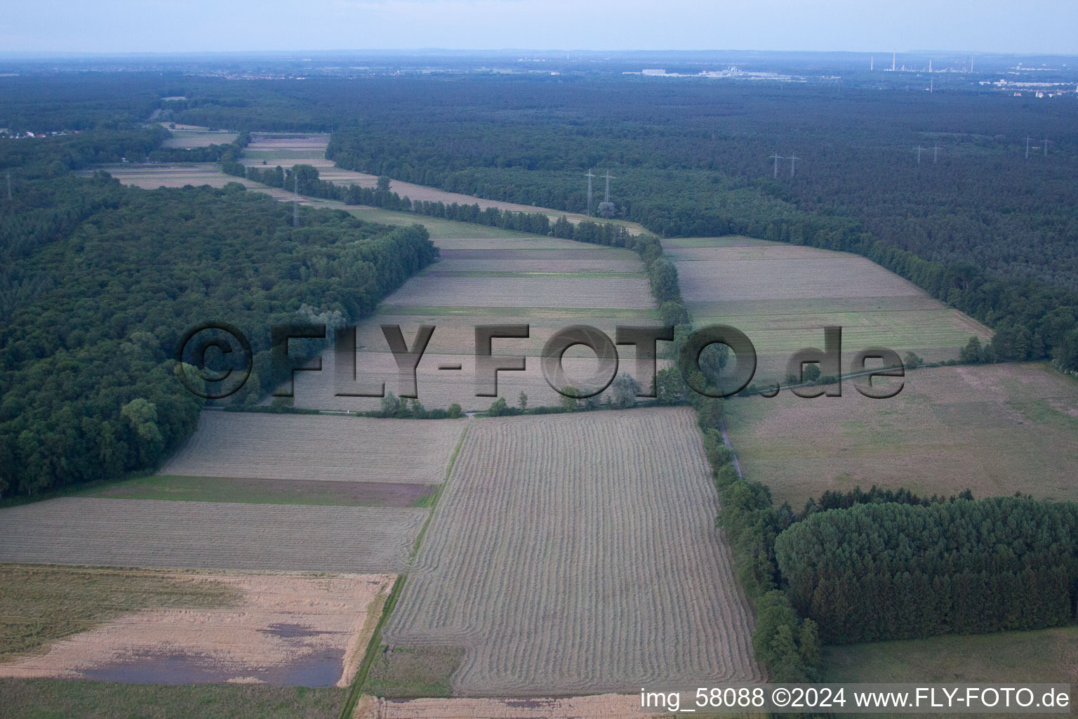 Minfeld in the state Rhineland-Palatinate, Germany from the drone perspective