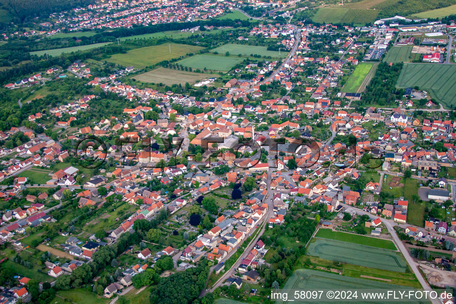 Oblique view of District Rieder in Ballenstedt in the state Saxony-Anhalt, Germany