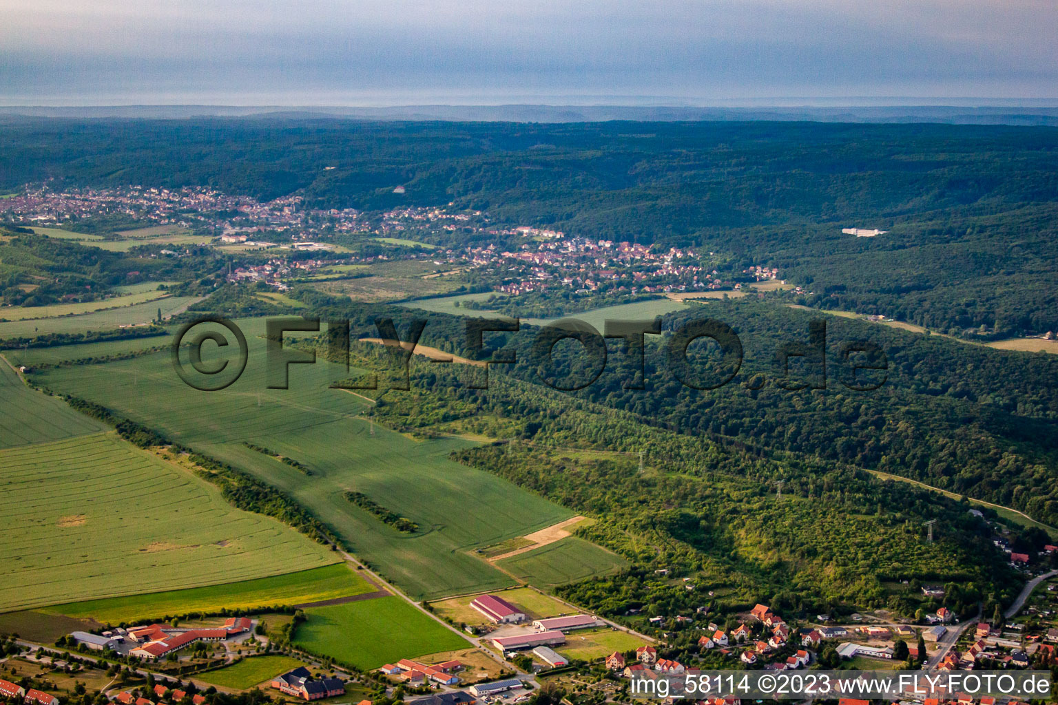 Münchenberg from the northwest in the district Stecklenberg in Thale in the state Saxony-Anhalt, Germany