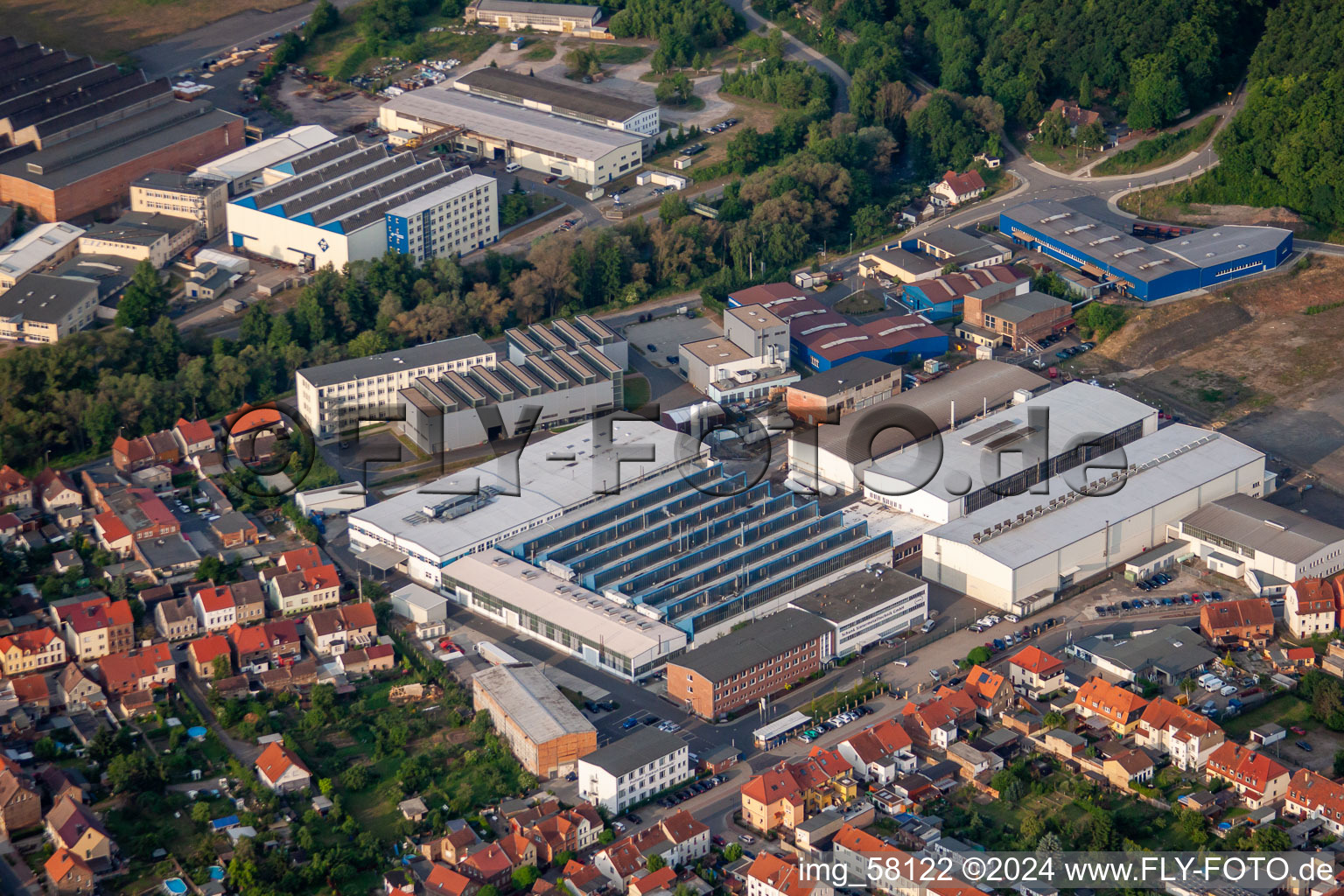 Building and production halls on the premises of Schunk Sintermetalltechnik GmbH in Thale in the state Saxony-Anhalt, Germany