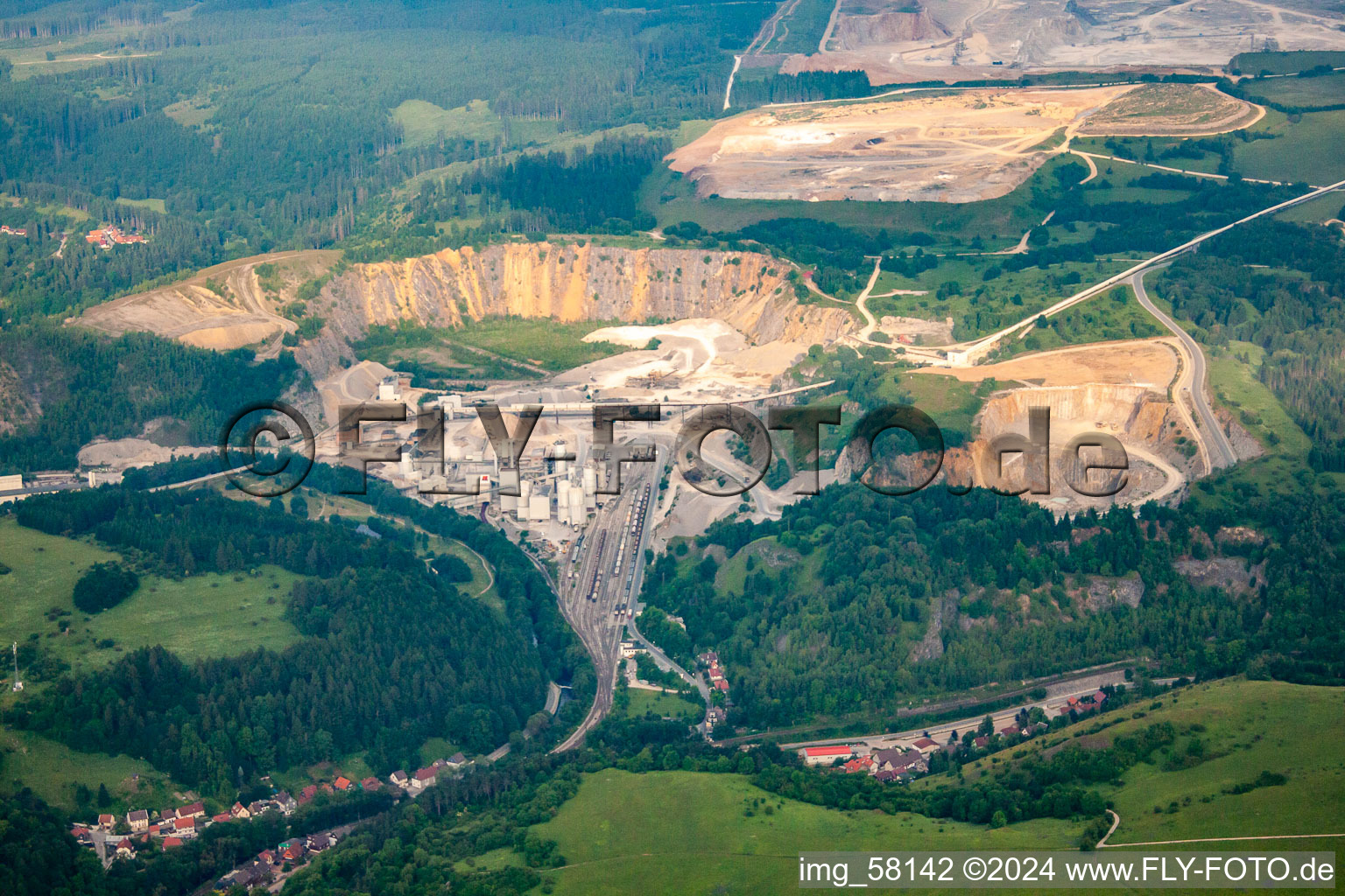 Site and Terrain of overburden surfaces Cement opencast mining Fels-Werke GmbH Kalkwerk Ruebeland in the district Ruebeland in Elbingerode (Harz) in the state Saxony-Anhalt, Germany