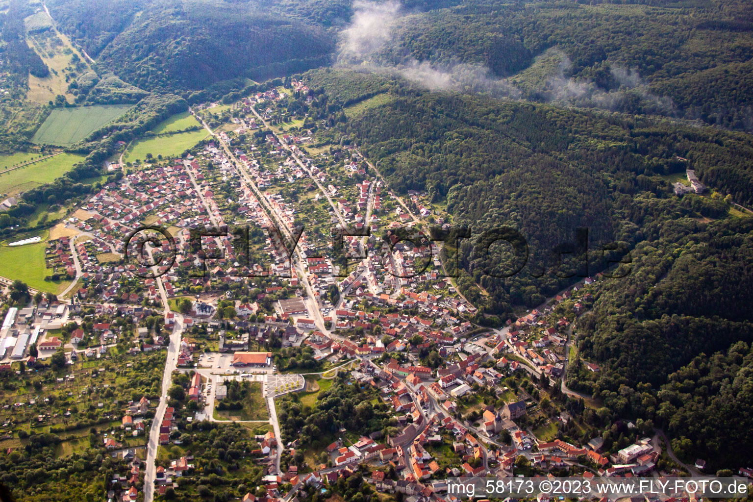 Aerial photograpy of Gernrode in the state Saxony-Anhalt, Germany