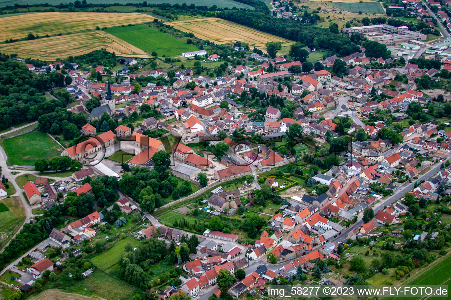 Aerial view of District Cochstedt in Hecklingen in the state Saxony-Anhalt, Germany