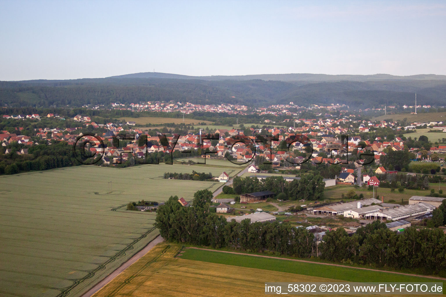 District Rieder in Ballenstedt in the state Saxony-Anhalt, Germany from above