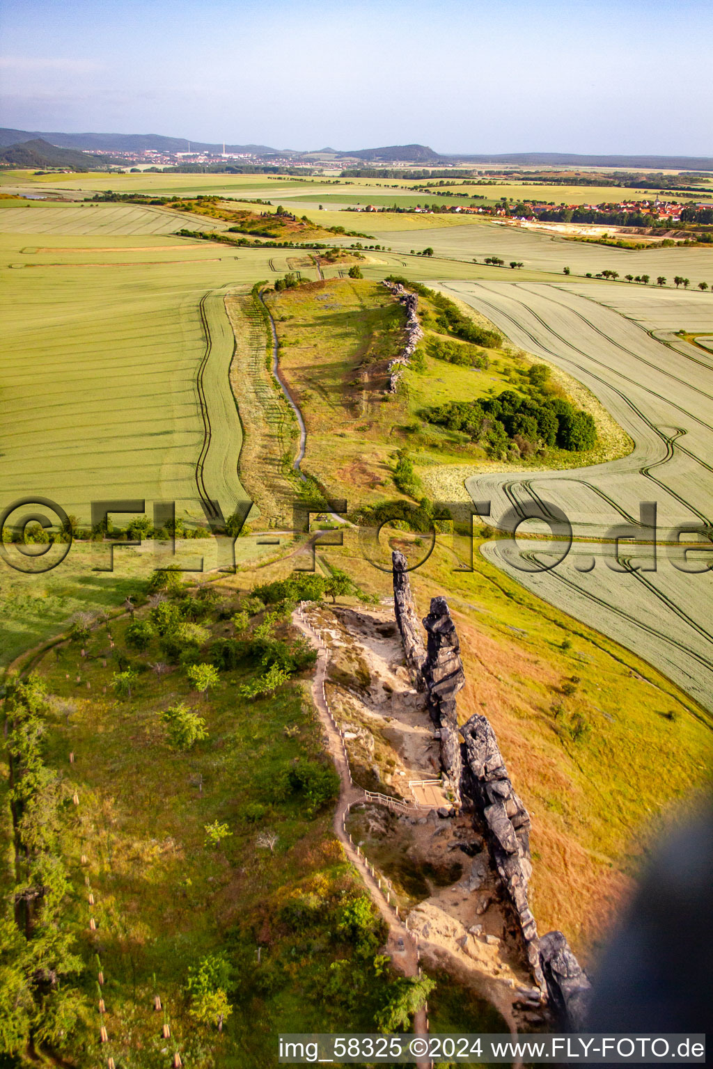 Devil's Wall Counterstones at Weddersleben in the district Weddersleben in Thale in the state Saxony-Anhalt, Germany out of the air