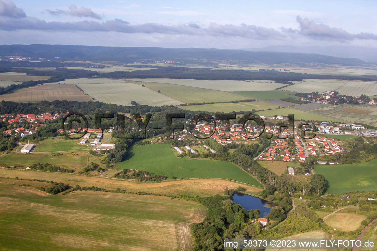 Oblique view of District Langenstein in Halberstadt in the state Saxony-Anhalt, Germany