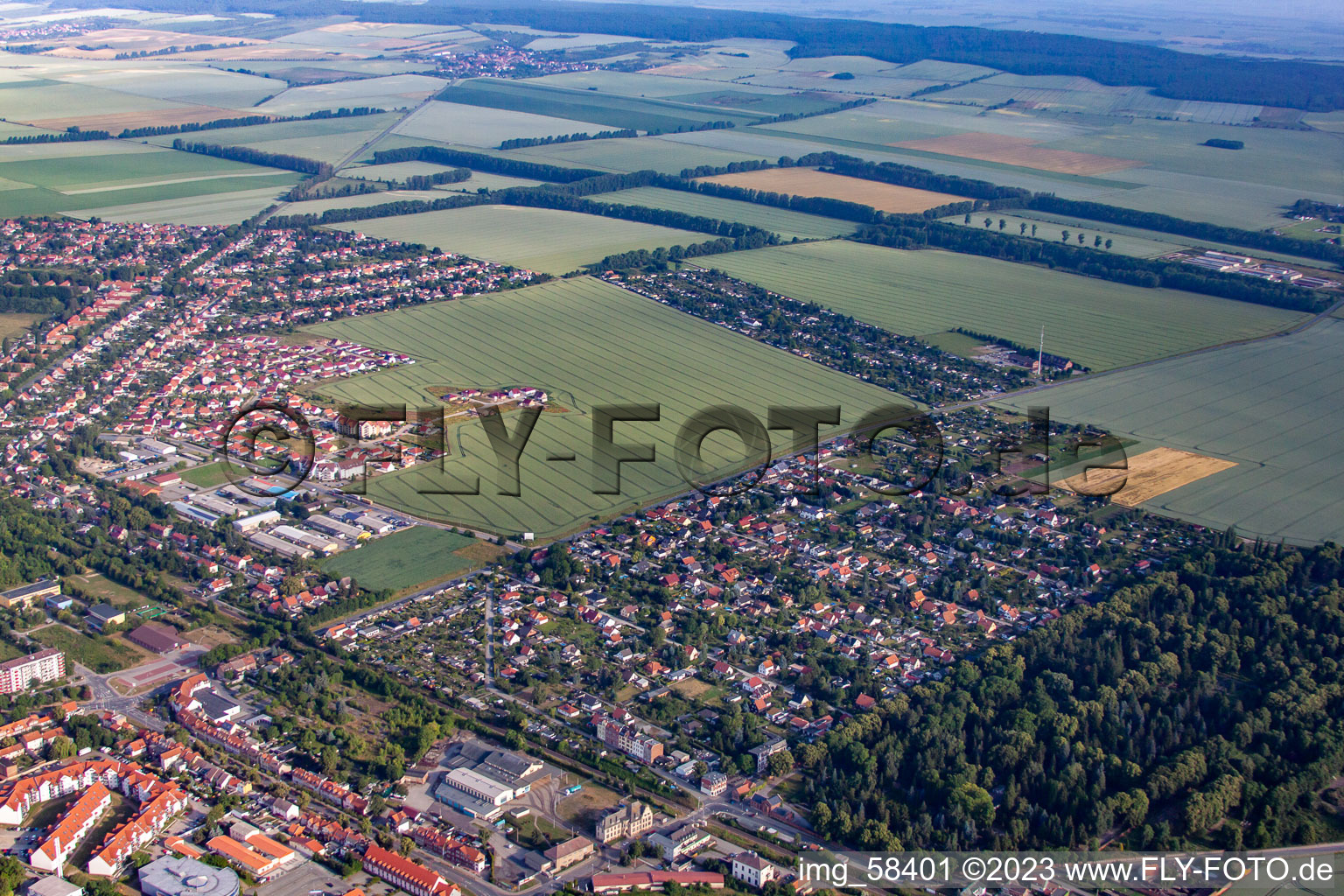 Aerial view of Halberstadt in the state Saxony-Anhalt, Germany