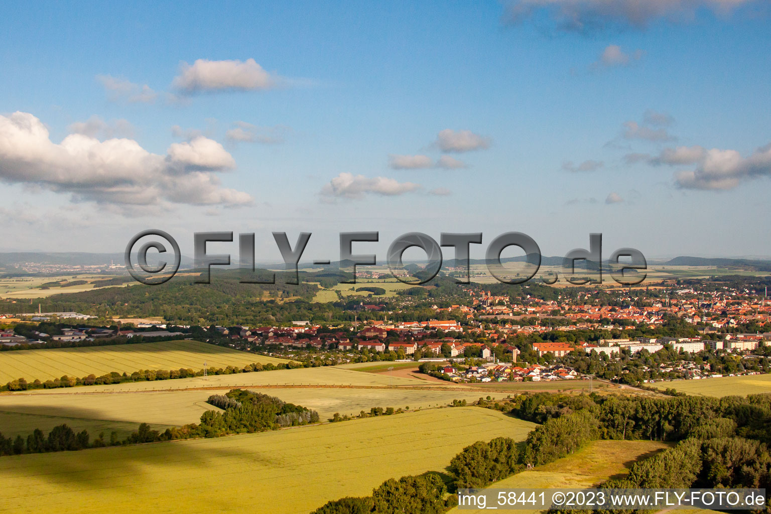 Quedlinburg in the state Saxony-Anhalt, Germany from above