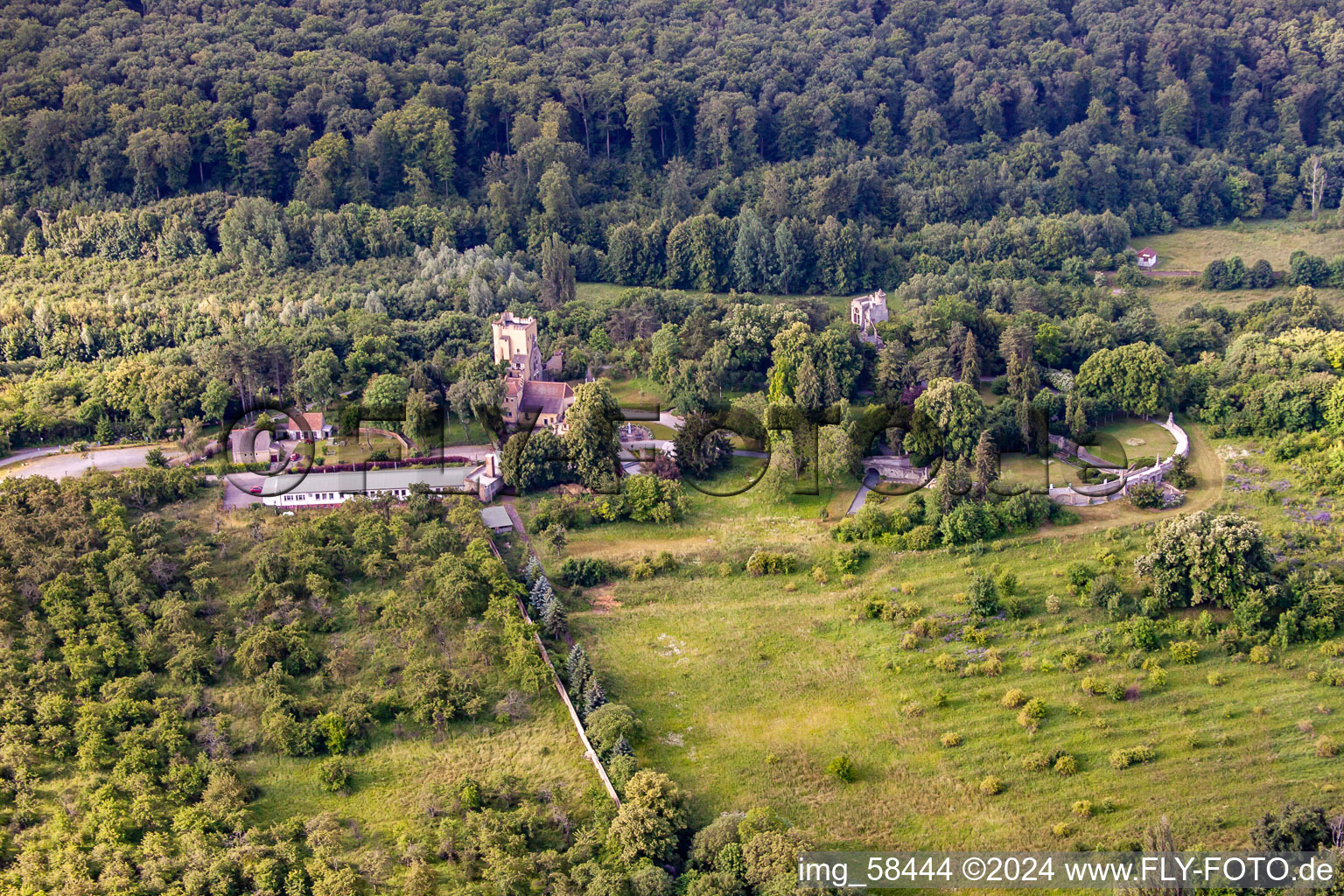 Aerial photograpy of Roseburg Park in the district Rieder in Ballenstedt in the state Saxony-Anhalt, Germany