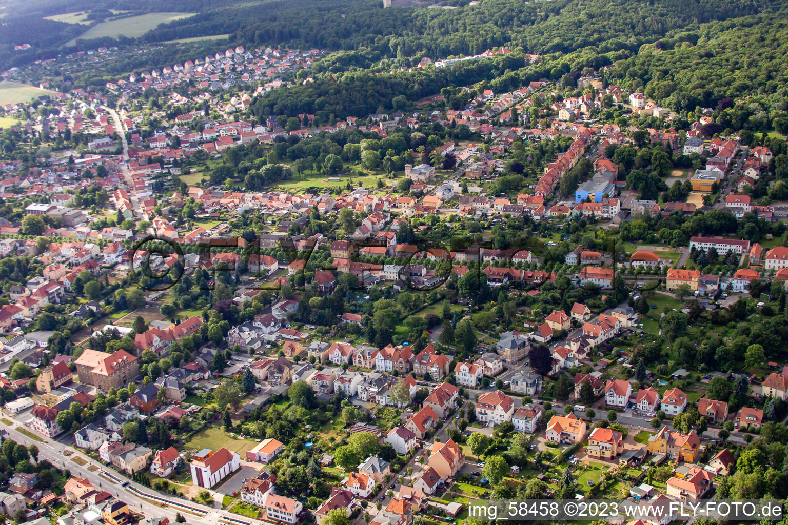 Avenue from the castle from the north in Ballenstedt in the state Saxony-Anhalt, Germany