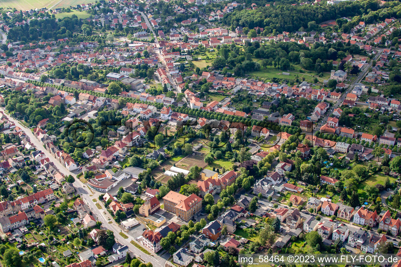 Aerial view of Between B185 and Allee in Ballenstedt in the state Saxony-Anhalt, Germany