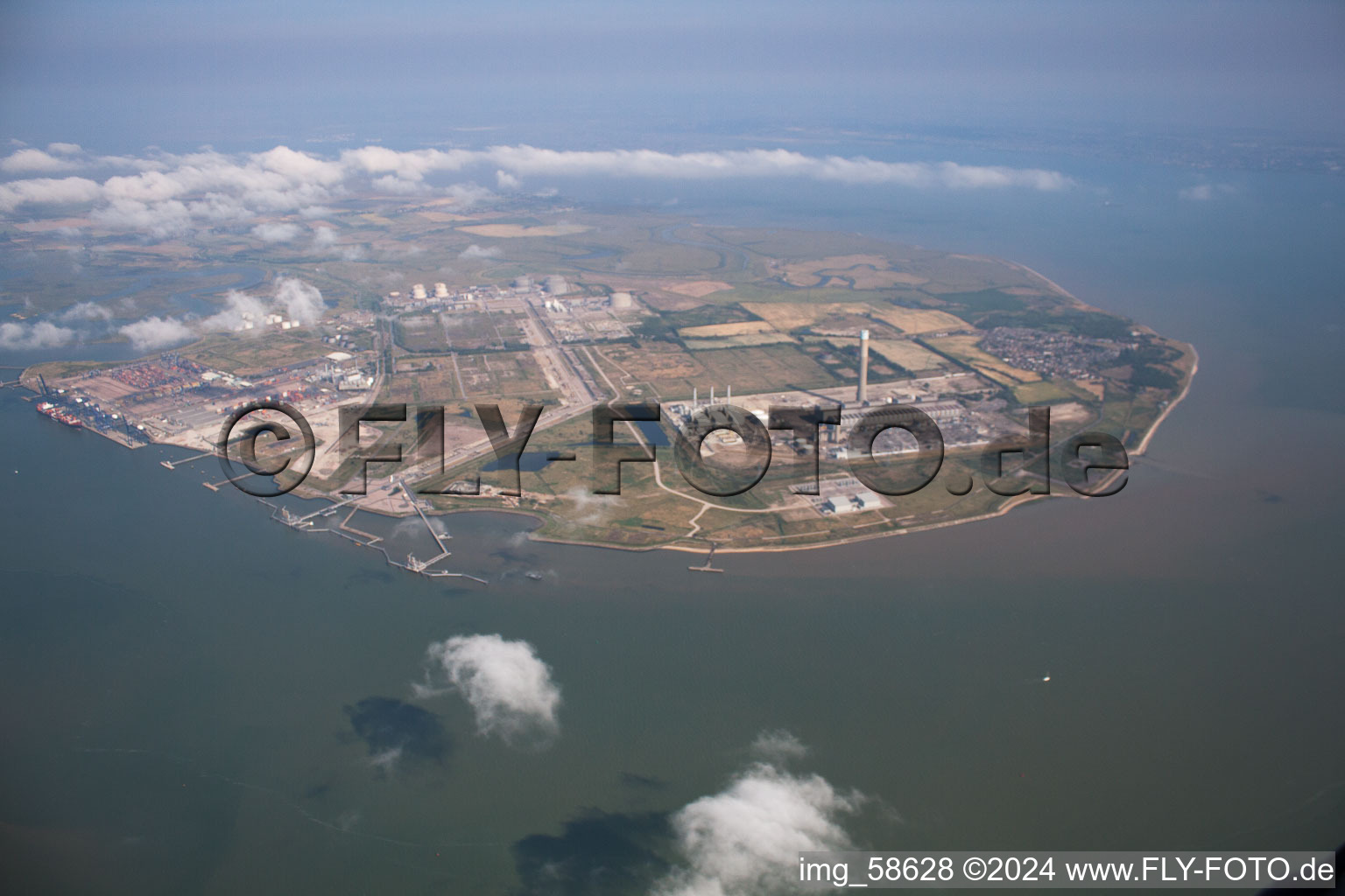 Refinery equipment and management systems on the Aviation Bitumen Terminal factory premises of the mineral oil manufacturers BP in Isle of Grain in England, United Kingdom