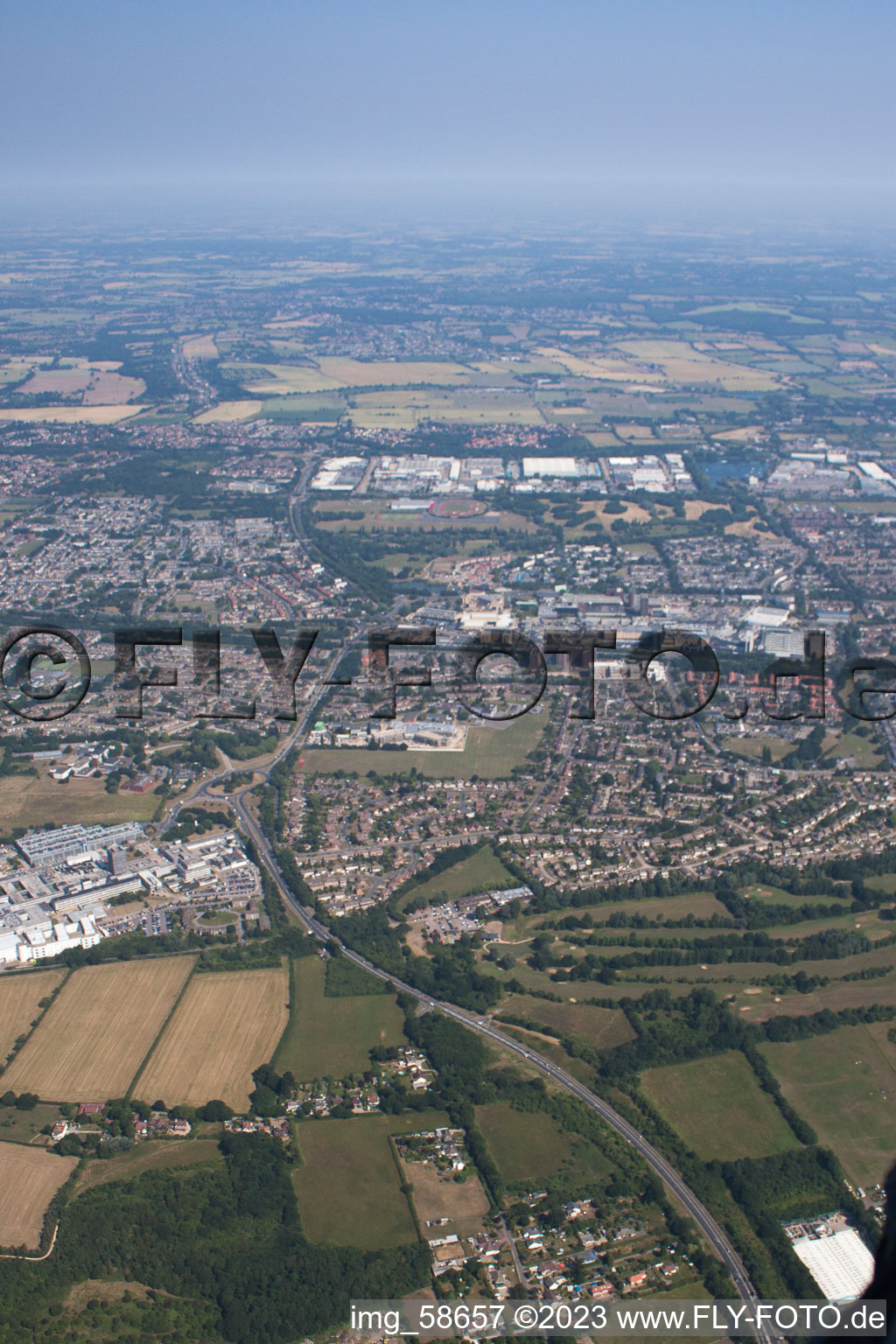 Aerial photograpy of Fobbing in the state England, Great Britain
