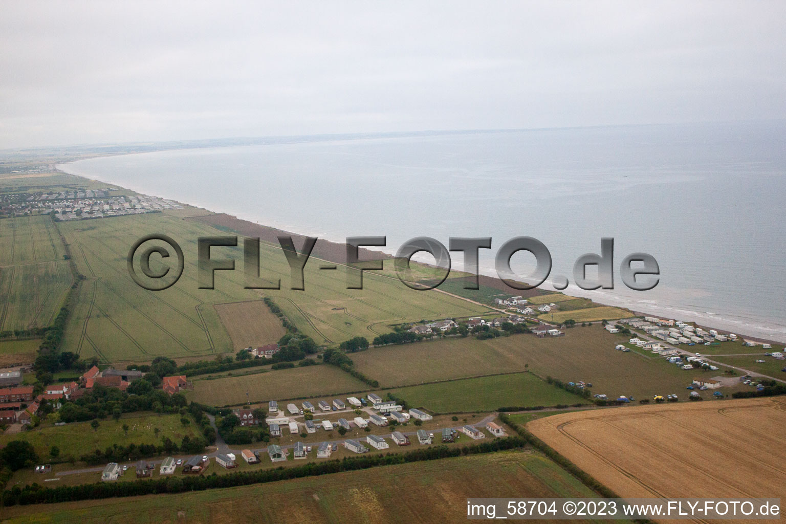 Aerial photograpy of Atwick in the state England, Great Britain