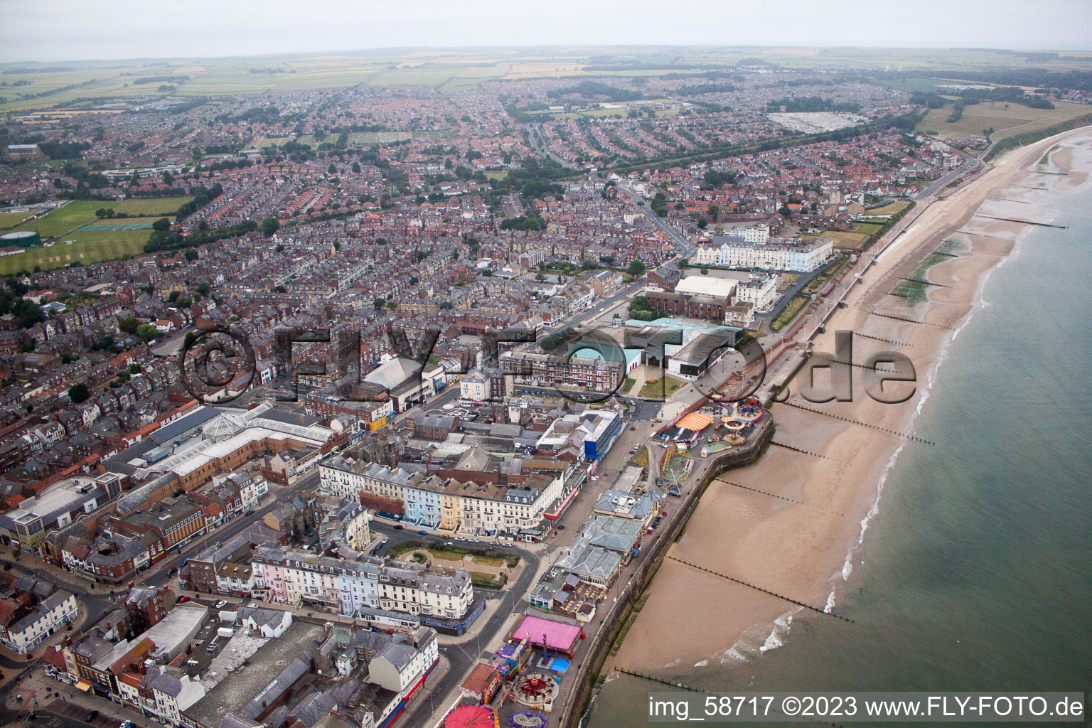 Aerial photograpy of Bridlington in the state England, Great Britain