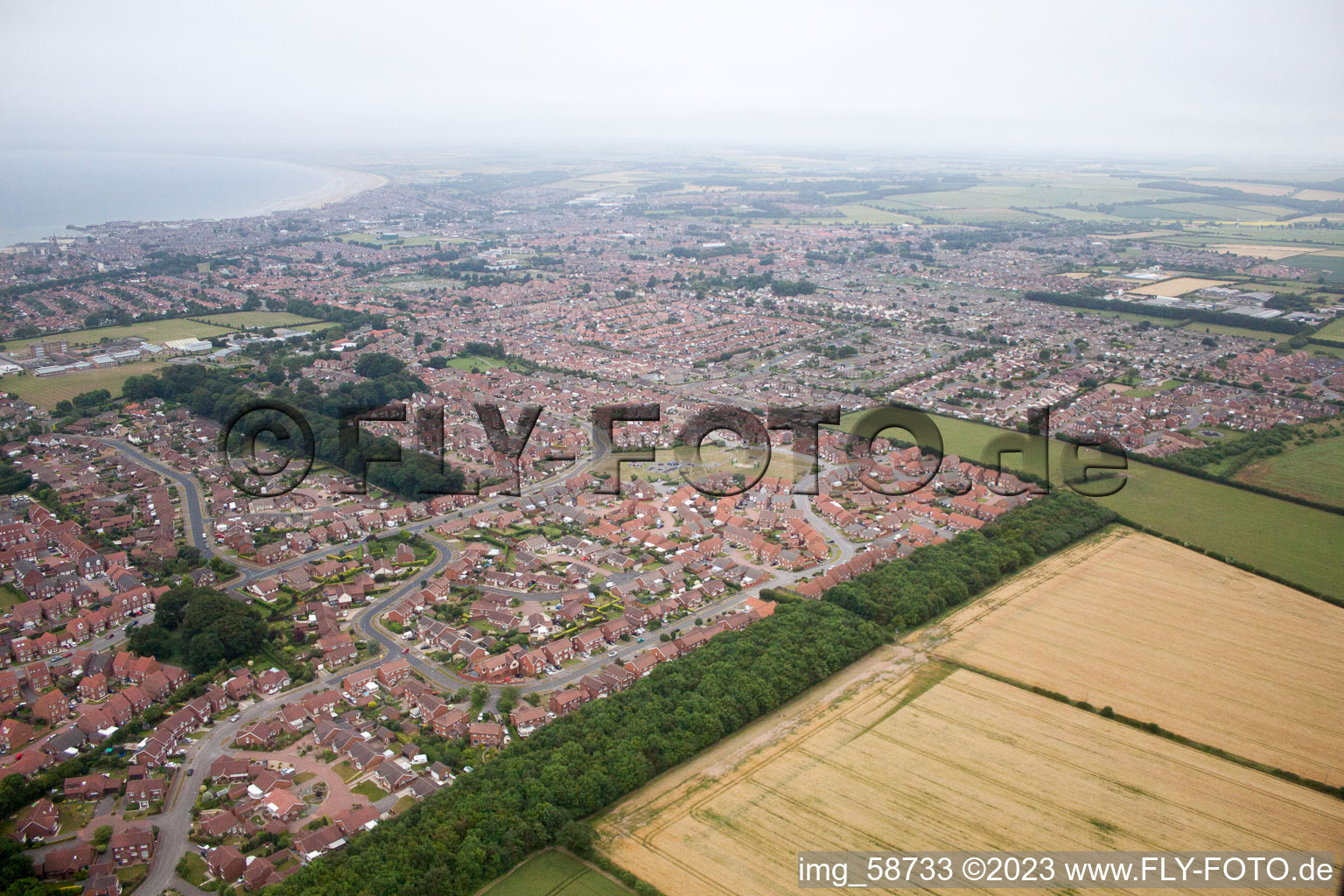 Aerial photograpy of Bempton in the state England, Great Britain